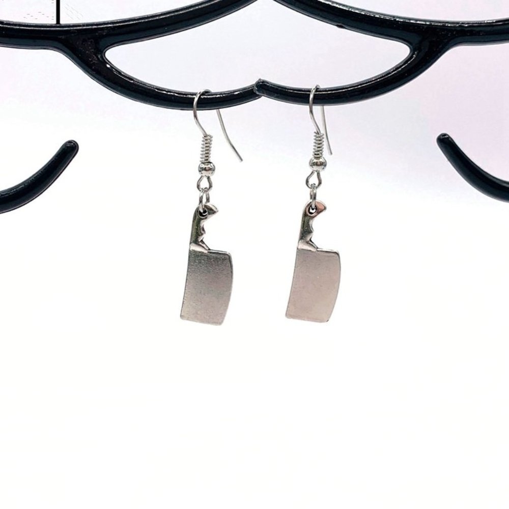 Murder Mystery Butcher Knife Dangle Earrings